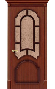 Межкомнатная дверь Соната, со стеклом, цвет Макоре Межкомнатная дверь Соната, со стеклом, цвет Макоре