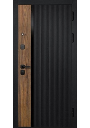Дверь входная Формен Ф6 Черный матовый Дуб -Черное стекло Дверь входная Формен Ф6 Черный матовый Дуб -Черное стекло